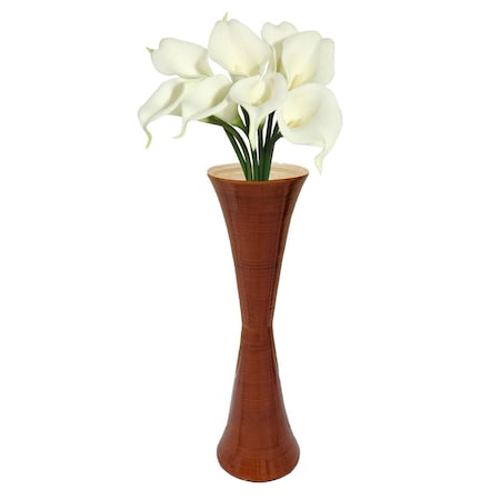 Uniquewise Decorative Modern Bamboo Display Floor Vase Hourglass Shape, 27 Inch Brown QI004156.BN